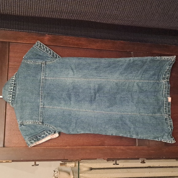 GAP Girls Size 5 Years Retro Snap Down Aline Blue Jean Dress - Picture 5 of 5